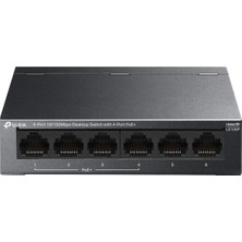 Egecen Tp-Lınk LS106P, Green Tech, 6 Port, Meggabit, 4 Port Poe+ 65W, Metal Kasa, Yönetilemez, Masaüstü Switch