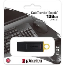 Egecen Kıngston DTX/128GB USB 3.2 Data Traveler Exodia  Gen 1 Flash Disk (Siyah - Sarı)