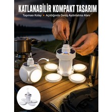 Meks Katlanabilir Taşınabilir Kamp Lambası Işıldak Beyaz Işık Güneş Enerjili Solar Aydınlatma Yeni Nesil