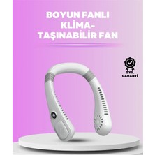 Meks Giyilebilir Bladeless Boyun Fanı | 360° Serinlik, 5 Kademe Rüzgar, USB Şarjlı Sessiz Mini Klima