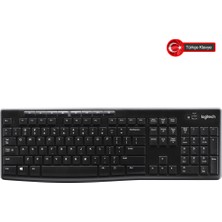Egecen Logıtech K270, Siyah, 920-003761, Kablosuz, Türkçe Q, Multimedya Klavye