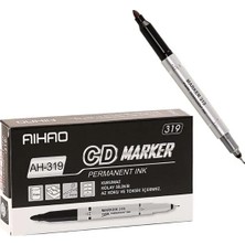 Aihao Asetat Kalem 3191 CD Marker Siyah 12'li Paket
