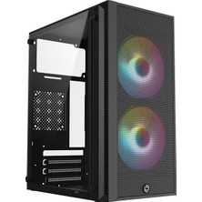 Egecen Frısby FC-8970G 300W 2x Raınbow Fan Mını Tower Gaming Siyah Kasa