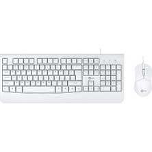 Egecen Lenovo Lecoo Q USB Kablolu Beyaz Klavye/mouse Set CM105