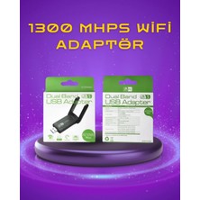Meks Yüksek Hızlı 1200 Mbps Çift Bant USB Wifi Adaptör – Güçlü Sinyal, Geniş Uyumluluk
