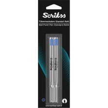 Scrikss Refil Standart Metal Dev Mavi 2’li Blister