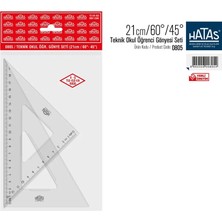 Hatas 21 cm / 60° / 45° Teknik Okul Öğrenci Gönyesi Seti