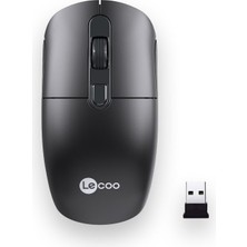 Egecen Lenovo Lecoo M2001 Kablosuz+Usb 1600DPI+4 Tuşlu Siyah Mouse