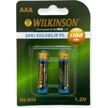 Mersa Wilkinson Şarjlı Ince 1100 Mah Aaa 2'li Pil