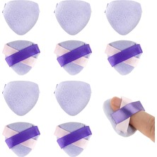 Mey İthalat Mozeat Lens 10 Adet Mini Üçgen Tozlar Puf, Üçgen Tozlar Puf Parmak Puf Mini Makyaj Puf Hassas Gizleme ve Parlatıcı Islak ve Kuru Kozmetik Fondöten Makyaj Araçları