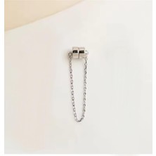 Mey İthalat Mıknatıslı Deliksiz Kıkırdak Küpe Fake Piercing, Gümüş, Unisex