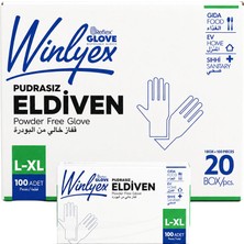 Reflex Winlyex Eldiven Tek Kullanımlık Tpe Pudrasız Şeffaf Eldiven 100'LÜ Kutu x 20