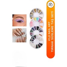 Mey İthalat Fontenay Tırnak Süsleme Taşı, 4'lü Nail Art Seti, Renkli
