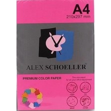 Erkam Ofis Alex Shoeller Fotokopi Kağıdı A4 Renkli Fosforlu Kırmızı ALX-750 500'LÜ Paket