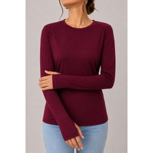Ozk Uzun Kol Likralı Body Mürdüm