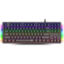 Egecen T-Dagger Balı, T-TGK311-BL, USB Kablolu, Türkçe Q,  Rainbow Backlight, Blue Mekanik Switch, 87 Tuşlu, Gaming Klavye