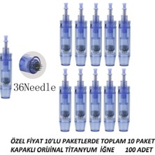 Mey İthalat Alarakozmetik Alara Dermapen 100 Adet 36 Pin Dermapen Iğnesi (Orijinal Kartuş) Mavi Kapaklı Soketli