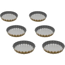 Mey İthalat Guardini Anto Mini 6'lı Tart Kalıbı Silver Gold 12 Santimetre