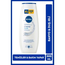 Nivea Creme Soft Kremsi Dokunuş Banyo ve Duş Jeli 500ml, Temizlerken Bakım Yapar, Badem Yağı, Nemlendirici