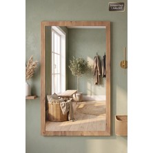 Montesev Antik Ahşap Dik Dekoratif Ayna Dresuar Boy Koridor Konsol Aynası Banyo Oda Lavabo Wc Mutfak Makyaj Aynası (76X54 Cm)