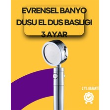 Kentex Mey Ithalat® Sağlam Metal Hortum Bağlantılı, 360° Hareketli Duş Başlığı