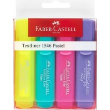 Faber-Castell Faber Castell Fosforlu Kalem 1546 Şeffaf 4’lü Set Pastel Renkler