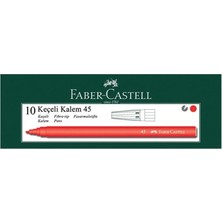 Faber Castell Kırmızı Keçeli Kalem 10'lu Paket Kırmızı Renkli Kalemler