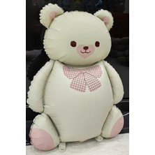 Ayıcık Teddy Folyo Balon Pembe Papyonlu