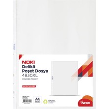 Noki Şeffaf Poşet Dosya 100'lü XL 4830XL Dayanıklı A4 Boyutunda Evrak Koruma