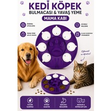 Glipet Kedi Köpek Bulmacası ve Yavaş Yeme Mama Kabı Mor-Beyaz