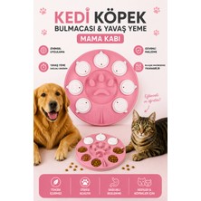 Glipet Kedi Köpek Bulmacası ve Yavaş Yeme Mama Kabı Pembe-Beyaz