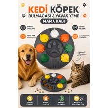 Glipet Kedi Köpek Bulmacası ve Yavaş Yeme Mama Kabı Gri-Mix