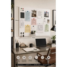 Yiğit Metal Mıknatıslı Pano - Magnet Panosu - Beyaz Ofis/Çalışma Odası İçin Mıknatıs Hediyeli Metal Magnet Hatıra Panosu