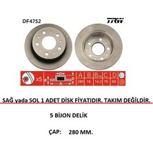 Arka Fren Diski Fiat Ducato 2006-2011CİTROEN Jumper Peugeot Boxer 2006-2019 46833807 DF4752 Trw