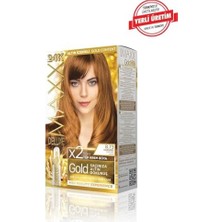 Serisi 24K Altın Parçacıklı Serum ile 1 Kutu 2 x 50 ml ve Geliştiriciler Saç Boyası (Karamel 8.73)