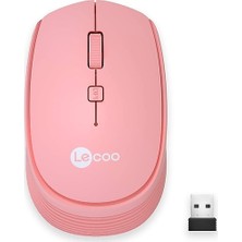 Egecen Lenovo Lecoo WS202-P Kablosuz 1600DPI+4 Tuşlu Sessiz Pembe Mouse