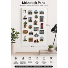 Yiğit Metal Mıknatıslı Pano - Magnet Panosu - Beyaz Ofis/Çalışma Odası İçin Mıknatıs Hediyeli Metal Magnet Hatıra Panosu