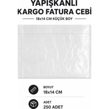 Royaleks 18X14 cm Küçük Boy Yapışkanlı Kargo Fatura Cebi 250 Adet
