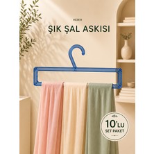 Ozzen Kırılmaz Mavi Şal Askısı -Eşarp Askısı- Atkı Askısı Dikdörtgen 10'lu Paket