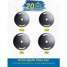 DURUH SPOR 5 kg Lik Plakalardan Oluşan 20 kg Ağırlık Plaka Seti – Ek Plaka | Ağırlık Artırmak Isteyenler Için