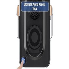 15W Sensörlü Araç Içi Wireless Şarjlı Telefon Tutucu Elite Şeffaf Süper Sessiz Tasarım