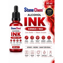 Stonechem Alcohol Ink Kırmızı 30 ml – Epoksi Reçine, Resin Art ve Alkol Mürekkebi Boyası