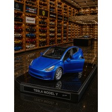 Oyuncak Sahili Oyuncak Sahili Tesla Metal 1:36 Koleksiyon 12cm Model Çekbırak Araba 2 Kapı Açılır Motor Fren Gaz Sesli Farlar Yanar Mavi Piller Dahil