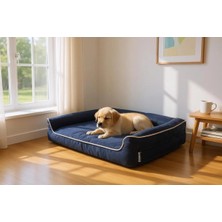 Viscopet Premium Sofa Blok Sungerli Alezli Fermuarlı Yıkanabilir Köpek Yatağı (X-Large)