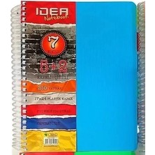Uninote İdea Plastik Kapak 17x24 cm 210 Yaprak 5+2 Bölmeli Spiralli Defter