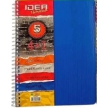Uninote İdea Plastik Kapak 17x24 cm 150 Yaprak 4+1 Bölmeli Spiralli Defter