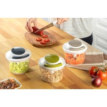 Ipli El Rondosu, Manuel Doğrayıcı, Paslanmaz Çelik Üçlü Bıçak, 700 ml Şeffaf Kase, Ergonomik Tasarım, 13,2 x 13,2 x 11,3 cm (Siyah)