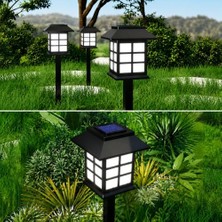 Hlyos 2 Adet 5W Solar Bahçe Lambası 38 Cm, Güneş Enerjili Dekoratif Dış Mekan Aydınlatması, Su Geçirmez, Otomatik Sensörlü Peyzaj Lambası, Balkon, Teras, Veranda, Yürüyüş Yolu (Beyaz Led)