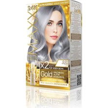 Deluxe Serisi 24K Altın Parçacıklı Serum ile 1 Kutu 2 x 50 ml ve Geliştiriciler Saç Boyası F�
