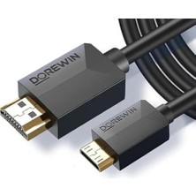 Micro HDMI To HDMI Kablo 1.5 Metre Altın Uçlu Yüksek Hızlı 1080P 4K Destekli Görüntü ve Ses Aktarım Kablosu Kamera Tablet Laptop Monitör Tv Uyumlu Dayanıklı Kablo | ZR1230 (Siyah 1,5 Metre)